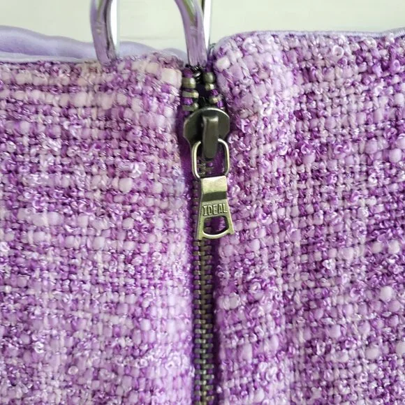 Alice and Olivia lavender tweed mini skirt fully lined - Picture 3 of 9